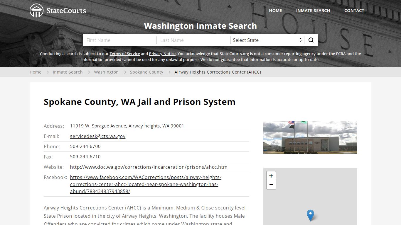 Airway Heights Corrections Center (AHCC) Inmate Records Search ...